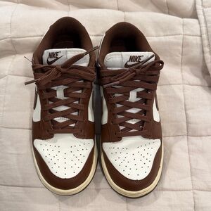 Nike Dunks Chocolate Brown and White Sneakers